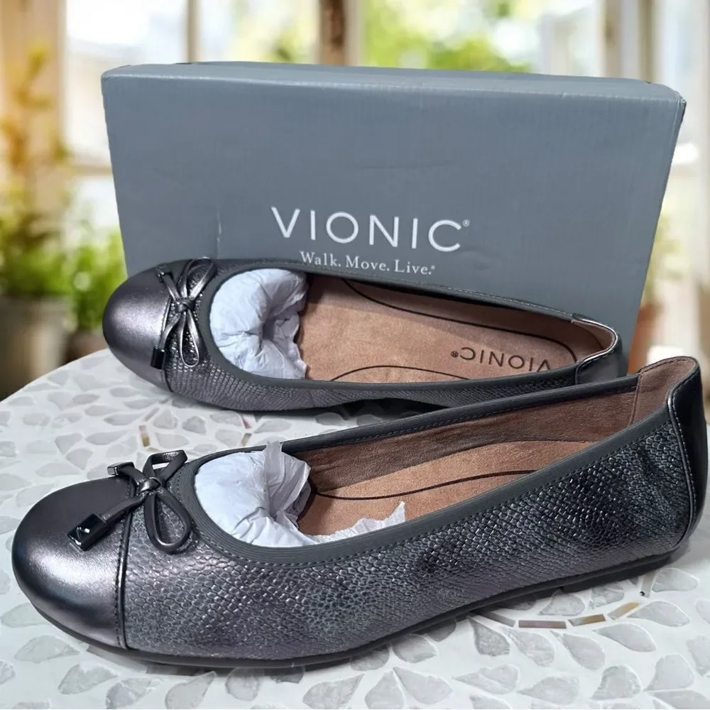 Vionic Women's Minna Ballet Flat Pewter